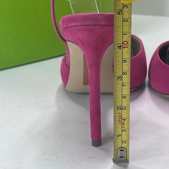 Sam Edelman Avril Suede Ankle Strap Stiletto Heeled Sandals Dahlia Pink Women 8M - Picture 4 of 10